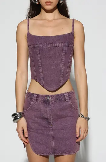 BY.DYLN Montanna Denim Corset Top | Nordstrom | Nordstrom