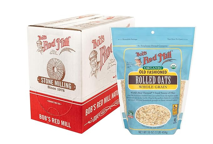 Bob's Red Mill Organic Old Fashioned Rolled Oats, 16oz (Pack of 4) - Non GMO, Whole Grain, Vegan,... | Amazon (US)