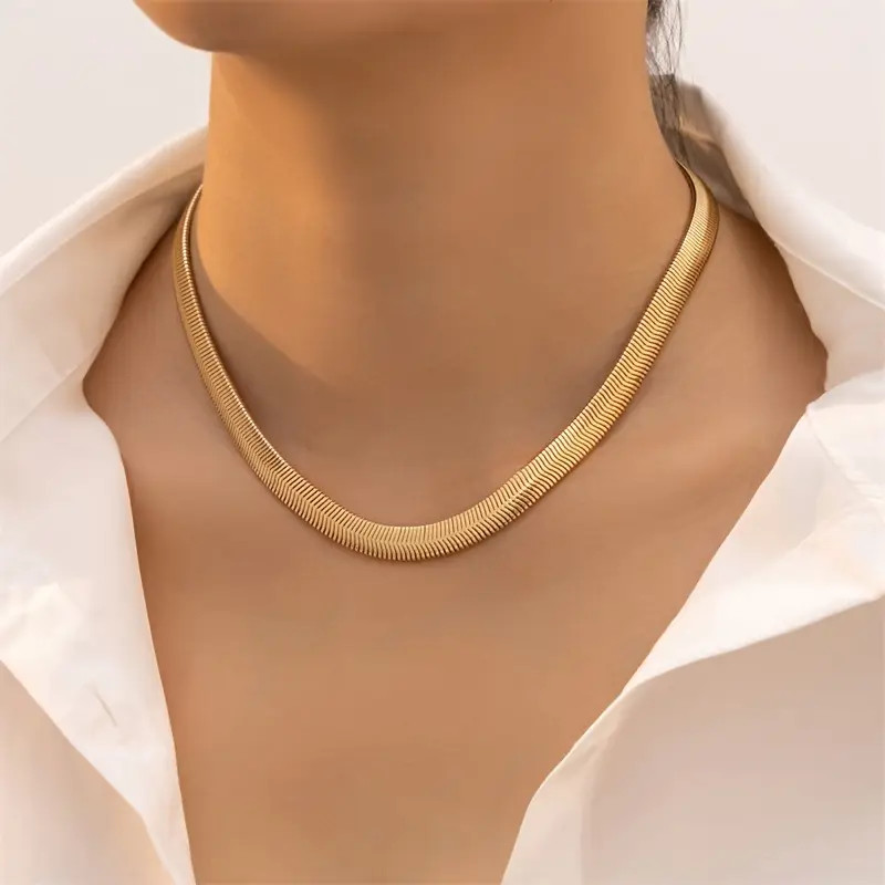 Chic Necklace Trendy Snake Chain Design Plated Suitable Men - Temu Canada | Temu Affiliate Program