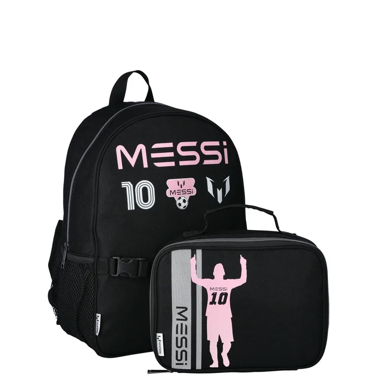 Messi Kids 16" Backpack with Lunch Box, Black | Walmart (US)
