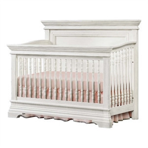 Westwood Design Olivia Traditional Wood Convertible Crib in Brushed White | Homesquare