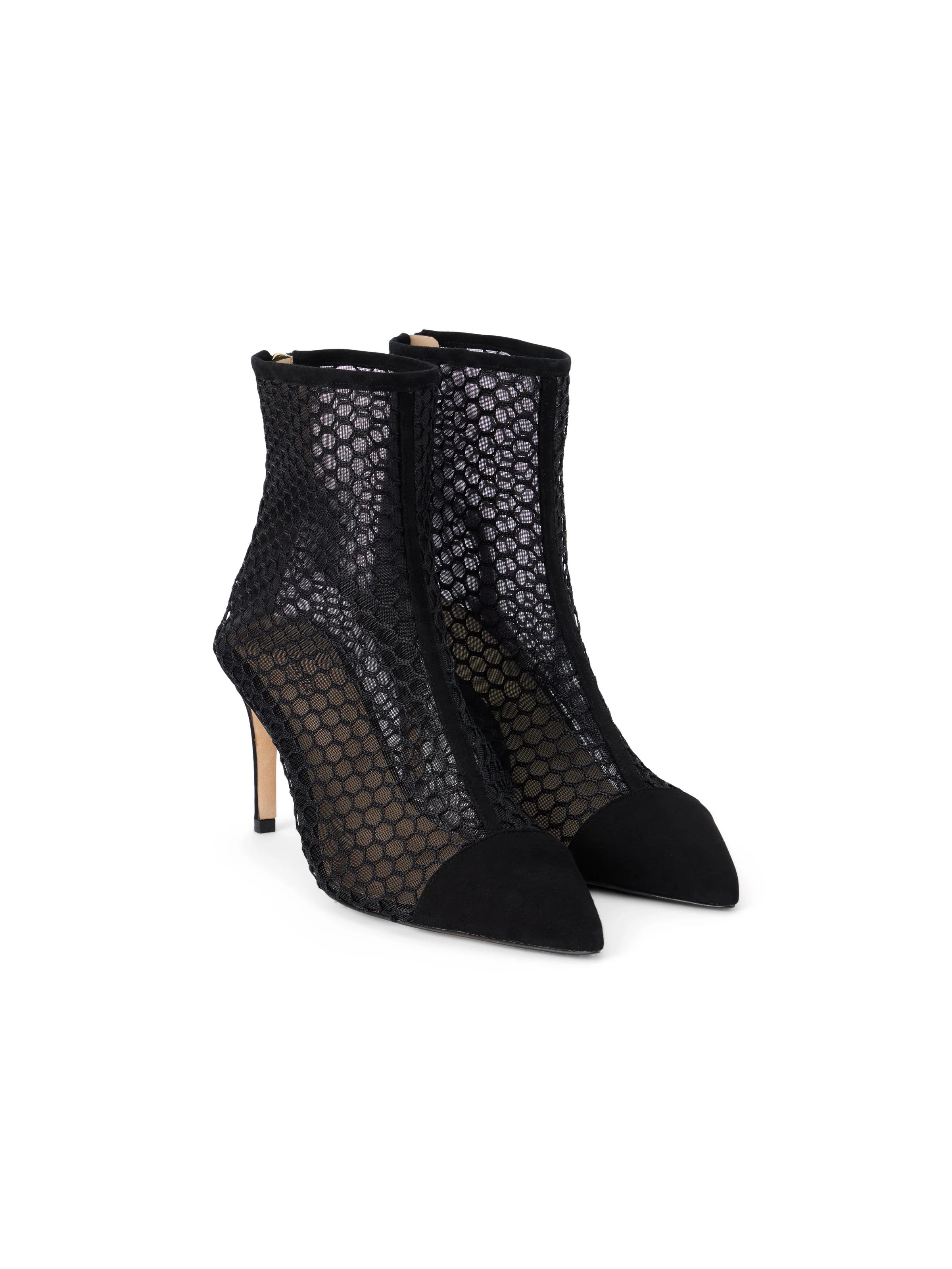 L'AGENCE Cerise Bootie in Black Suede/Mesh | L'Agence