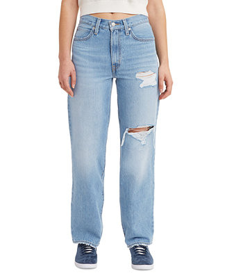 Women's Mid Rise Cotton 94 Baggy Jeans | Macy's