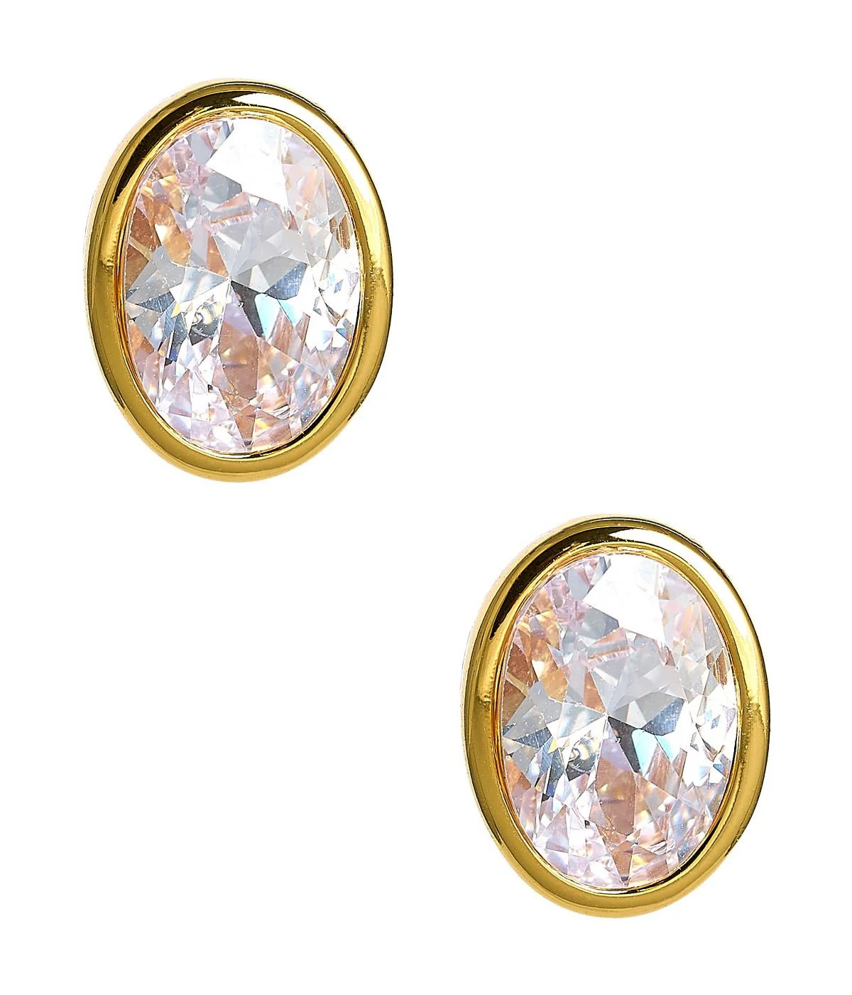 Large Bezel Oval Stud - 18k Gold Plated | Lisi Lerch Inc