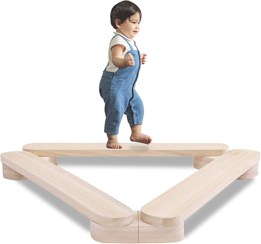Autirinee Balance Beam Stepping Stones, Wooden Balance Board, Montessori Toy - Build Coordination... | Amazon (US)