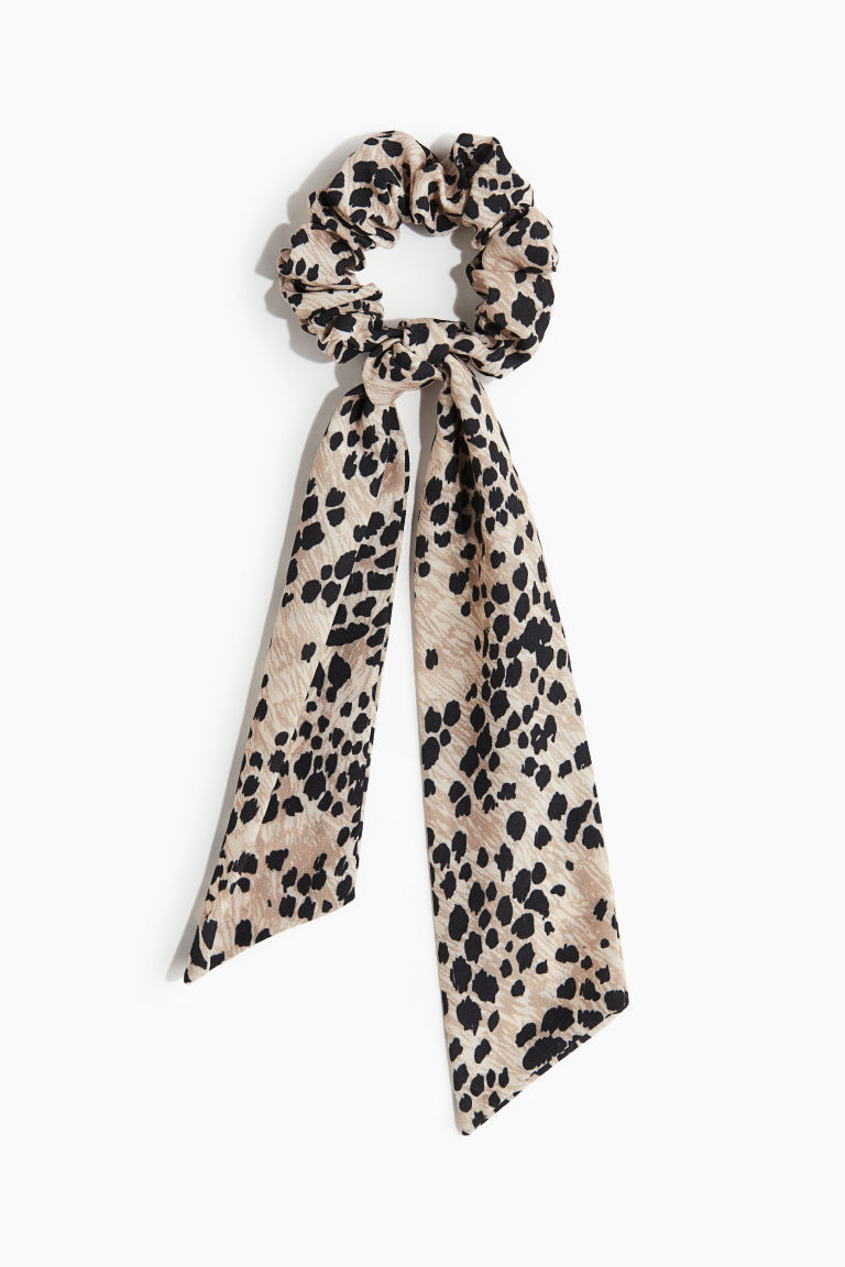 H & M - Scarf-Detail Scrunchie - Beige | H&M (US + CA)