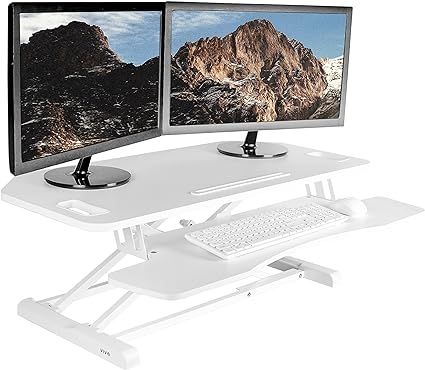 VIVO Extra Wide 38 inch Corner Desk Converter, K Series, Height Adjustable Sit to Stand Riser, Du... | Amazon (US)