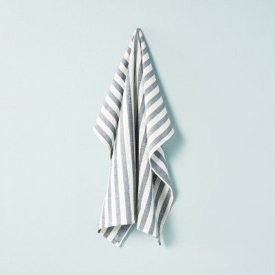 Textured Stripe Flour Sack Kitchen Towel Blue/Cream - Hearth &#38; Hand&#8482; with Magnolia | Target