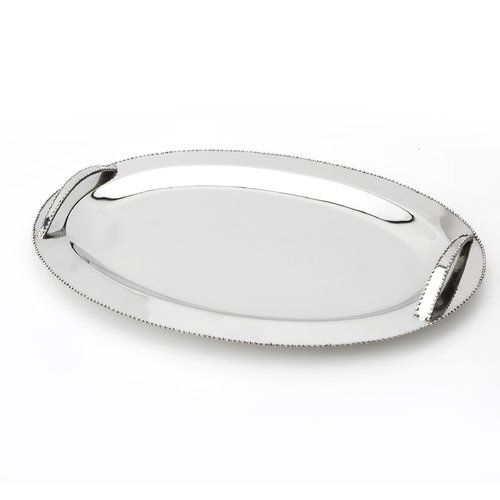 The Holiday Aisle Southworth Beaded Stainless Steel Platter | Walmart (US)