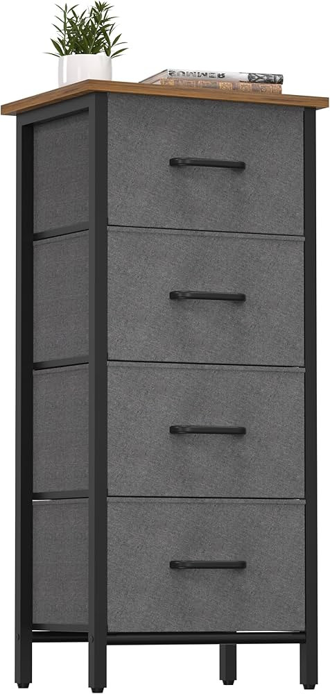 Yoobure Tall Fabric Drawer Dresser - 4 Storage Unit for Bedroom, Small Vertical Chest of Drawers ... | Amazon (US)