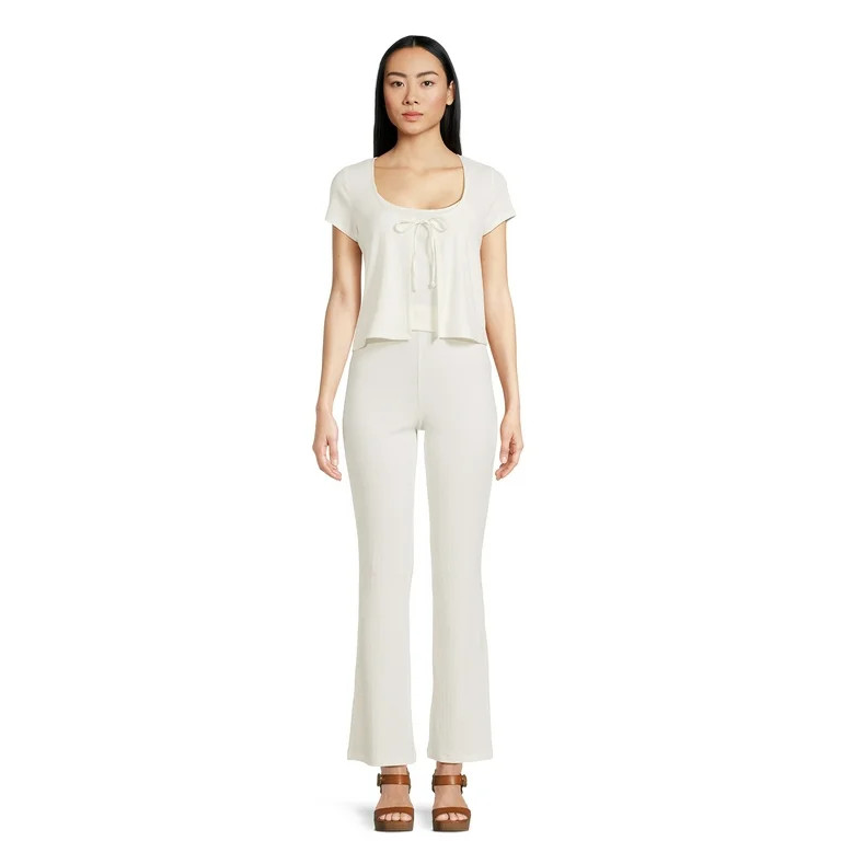 No Boundaries Fly Away Cardigan, Cami, and Pants Set, 3-Piece, Women's and Women's Plus | Walmart (US)