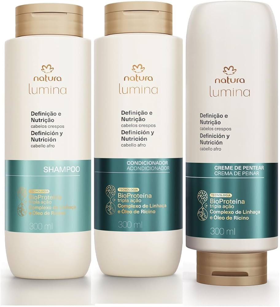 Natura Kit Lumina para Cabelos Crespos com Shampoo, Condicionador e Creme de Pentear - Definiçã... | Amazon (BR)