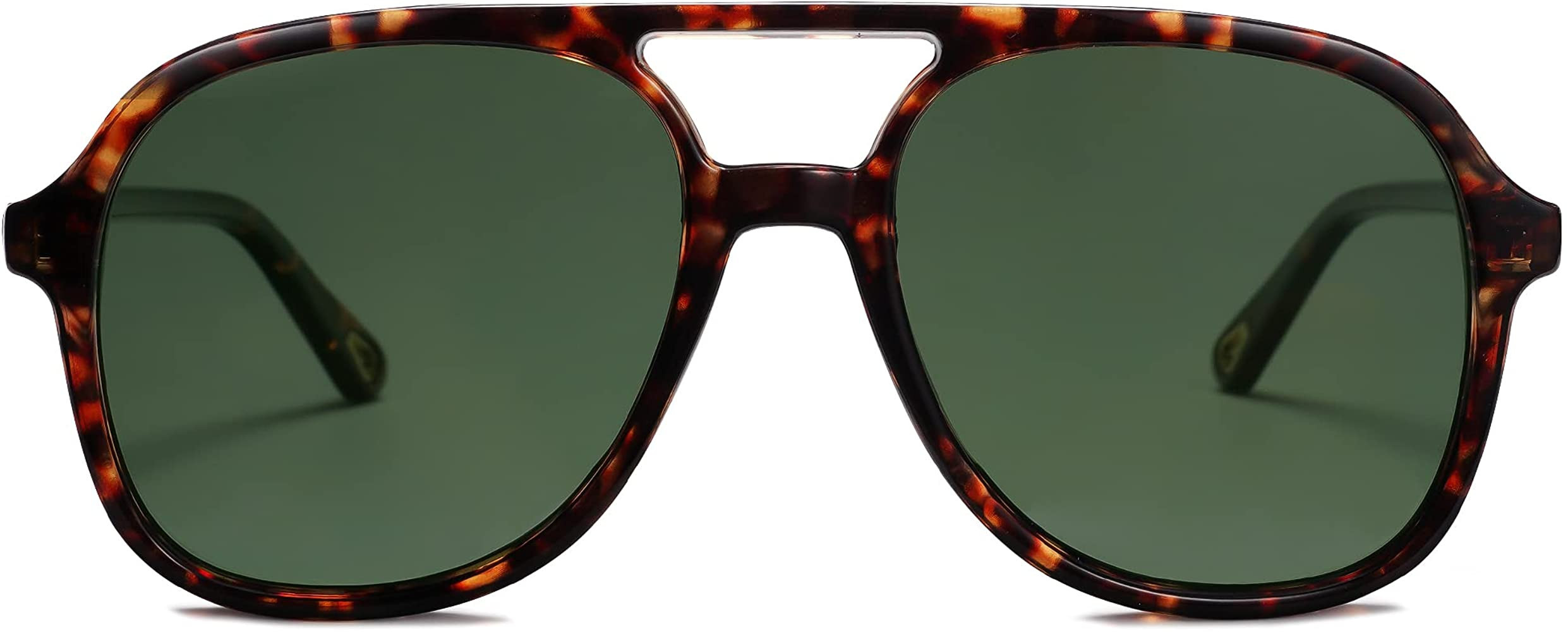 SOJOS Retro Square Polarized Aviator Sunglasses Womens Mens 70s Vintage Double Bridge Sun Glasses... | Amazon (US)