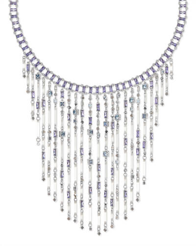 Maxen Silver Statement Necklace in Lilac Mix | Kendra Scott