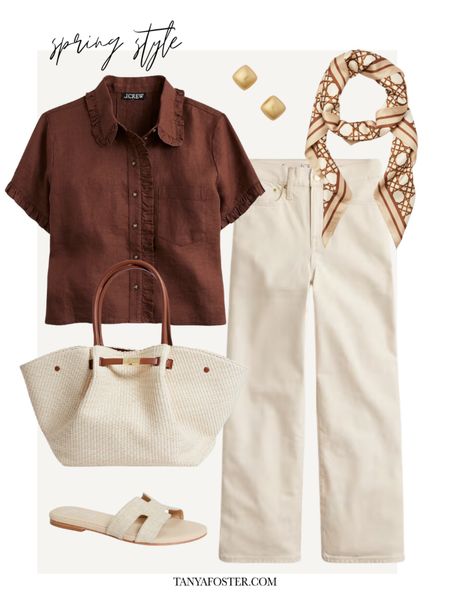 Gorgeous everyday look for spring! I own this brown blouse and am obsessed  

#LTKSeasonal #LTKstyletip