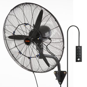 VEVOR Wall-Mount Misting Fan, 24 Inch, 3-speed High Velocity Max. 7000 CFM, Waterproof Oscillatin... | Vevor