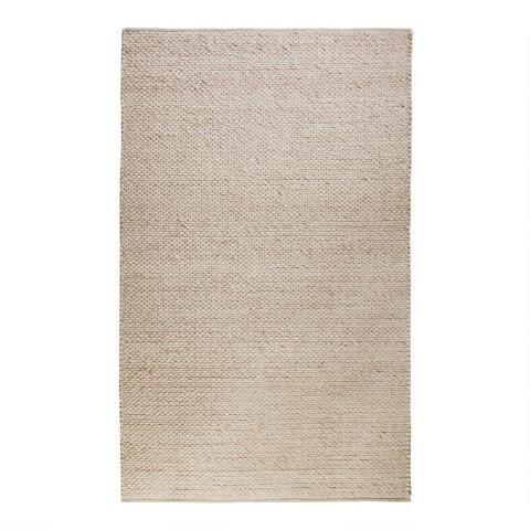 Oatmeal Sweater Wool Blend Lucas Area Rug | World Market