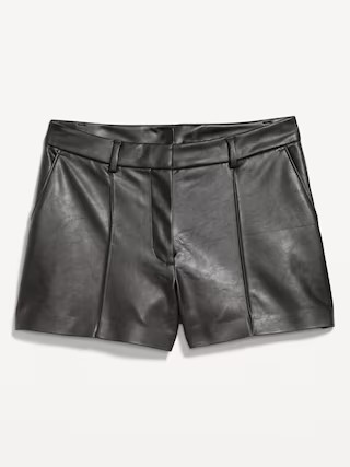 High-Waisted Faux-Leather Shorts -- 3-inch inseam | Old Navy (US)