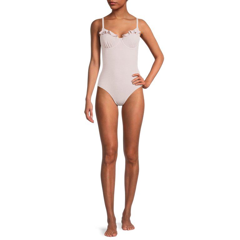 Social Angel Women's Ruffle Underwire One-Piece Swimsuit | Walmart (US)