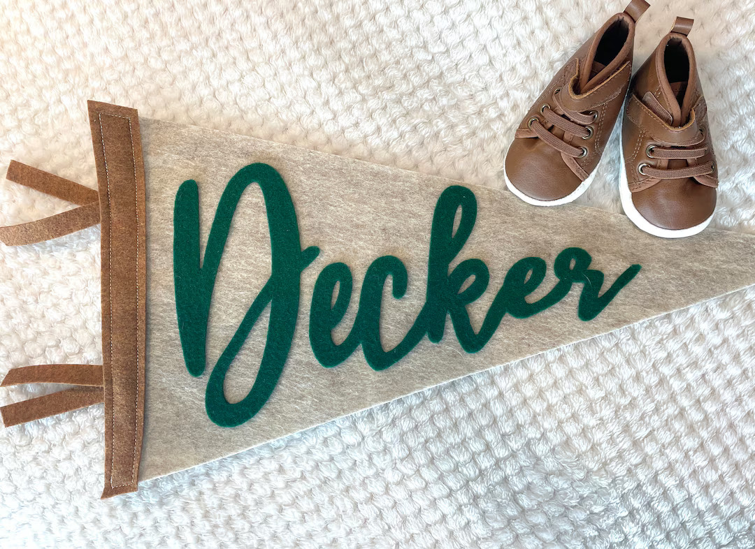 Large Pennant 10x18 Script Letters Custom Name Felt Banner - Etsy | Etsy (US)