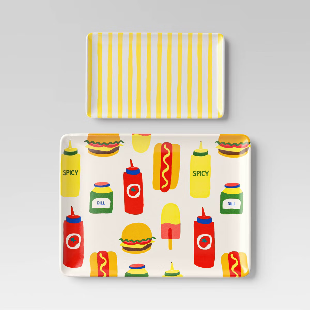 2pc 10.88" Melamine Rectangle Serving Platter Set - Room Essentials™ | Target