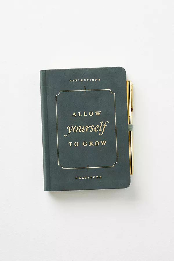 Allow Yourself to Grow Gratitude Journal By Fringe in Green | Anthropologie (US)