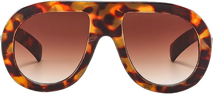 mincl Popular Fashion Pilot Sunglasses Women Retro Chunky Designer Men Punk Gradient Shades UV400... | Amazon (US)