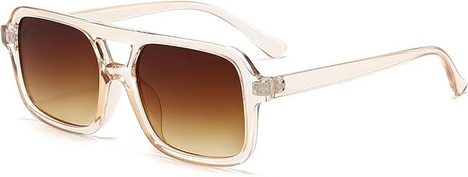 AIEYEZO Retro Square Sunglasses for Women Men Trendy Rectangle Aviator Sun Glasses Vintage 70s Sh... | Amazon (US)