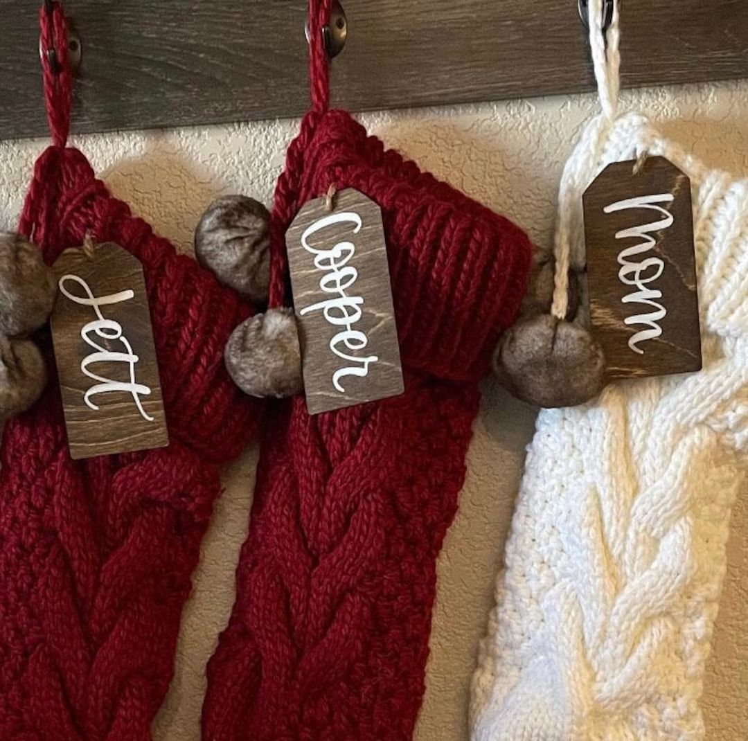 Stocking Tags | Wood Stocking Tags | Personalized Christmas Decor | Personalized Stocking Tags | Etsy (US)