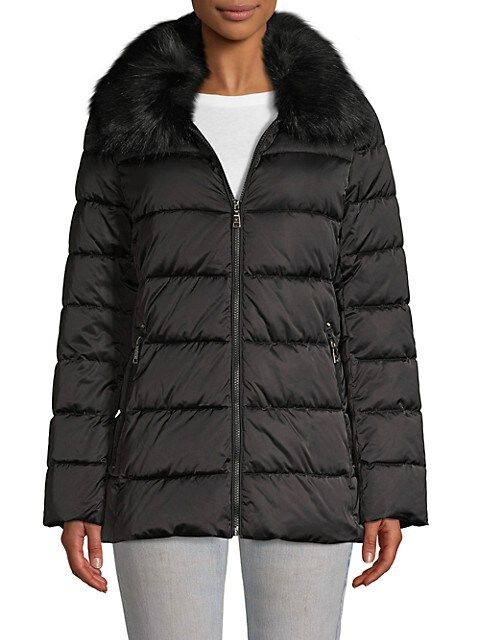 T Tahari Faux Fur-Trim Puffer Jacket on SALE | Saks OFF 5TH | Saks Fifth Avenue OFF 5TH