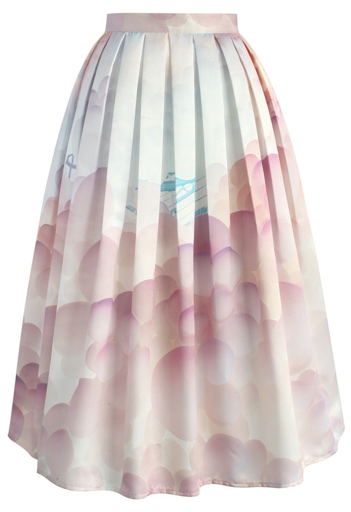 Balloon My Day Printed Midi Skirt | Chicwish
