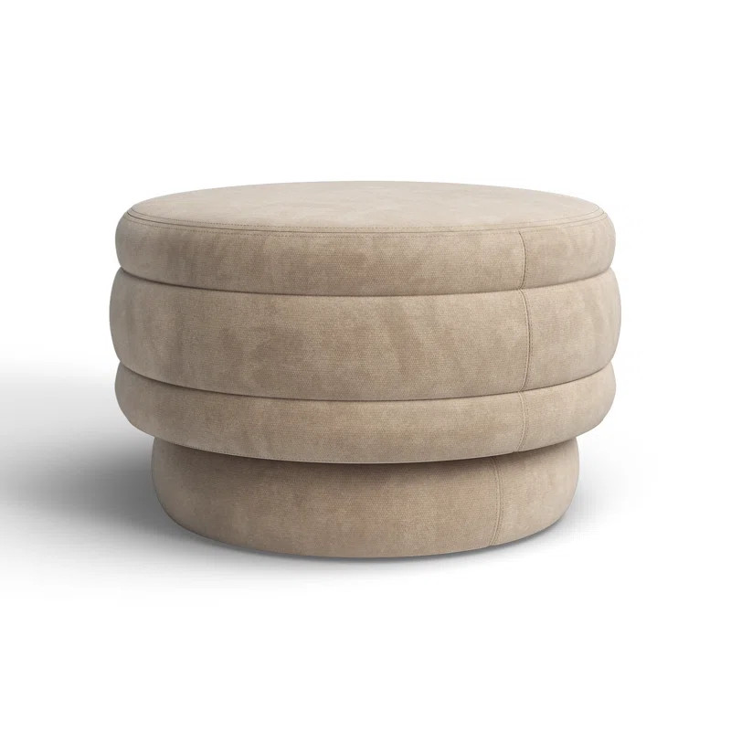 Noa 25.59" Wide Round Footstool Ottoman | Wayfair North America