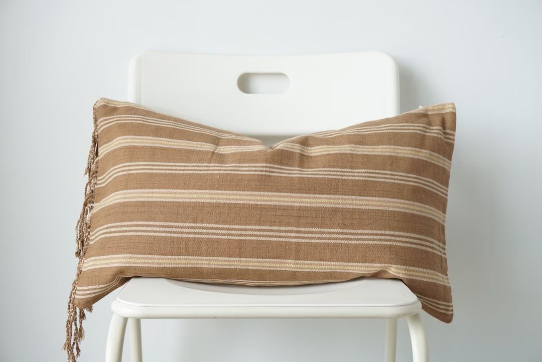 Lumbar Pillow, Brown Pillow, Neutral Pillow, Tan Pillow, Boho Pillow, Farmhouse Decor, Home Decor... | Etsy (US)