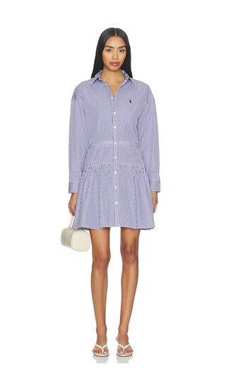 Collared Long Sleeve Dress in White & Fall Royal blue dress | summer fashion 2026 | Revolve Clothing (Global)