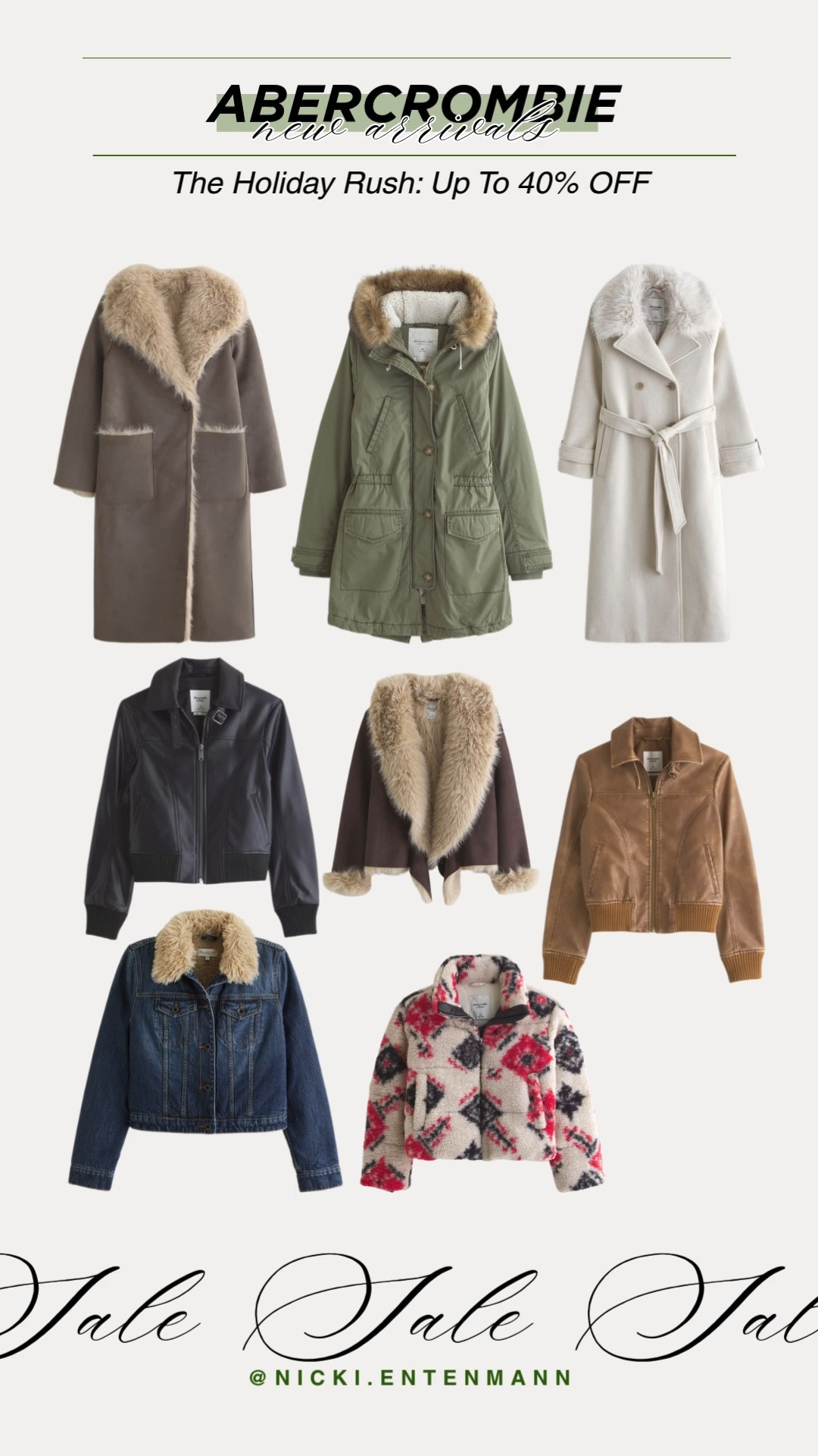 Seasonal warmth shines with Abercrombie’s The Holiday Rush, offering up to 40% off almost everything. New jackets and coats bring cozy style for winter days. #Abercrombie #HolidayRush #Sale #FashionDeals #SeasonalStyle #WinterFashion #WardrobeGoals #ShoppingInspo #LifestyleEssentials #HolidayGifts 

 #LTKHoliday #LTKootd #LTKSaleAlert