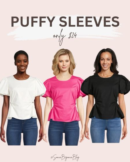 Puffy sleeve tops from Walmart! #PuffySleeves #SpringTops 

#LTKStyleTip #LTKFindsUnder100 #LTKFindsUnder50