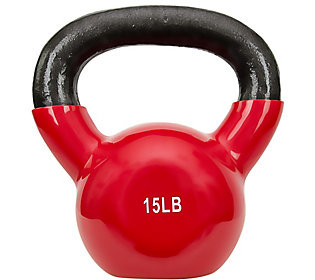 Sunny Health & Fitness Vinyl-Coated Kettle Bell, 15 lb | QVC