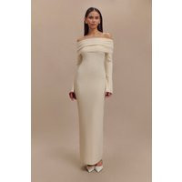 Katherine Off Shoulder Knit Maxi Dress - Ivory I MESHKI I Size 3XL | MESHKI US