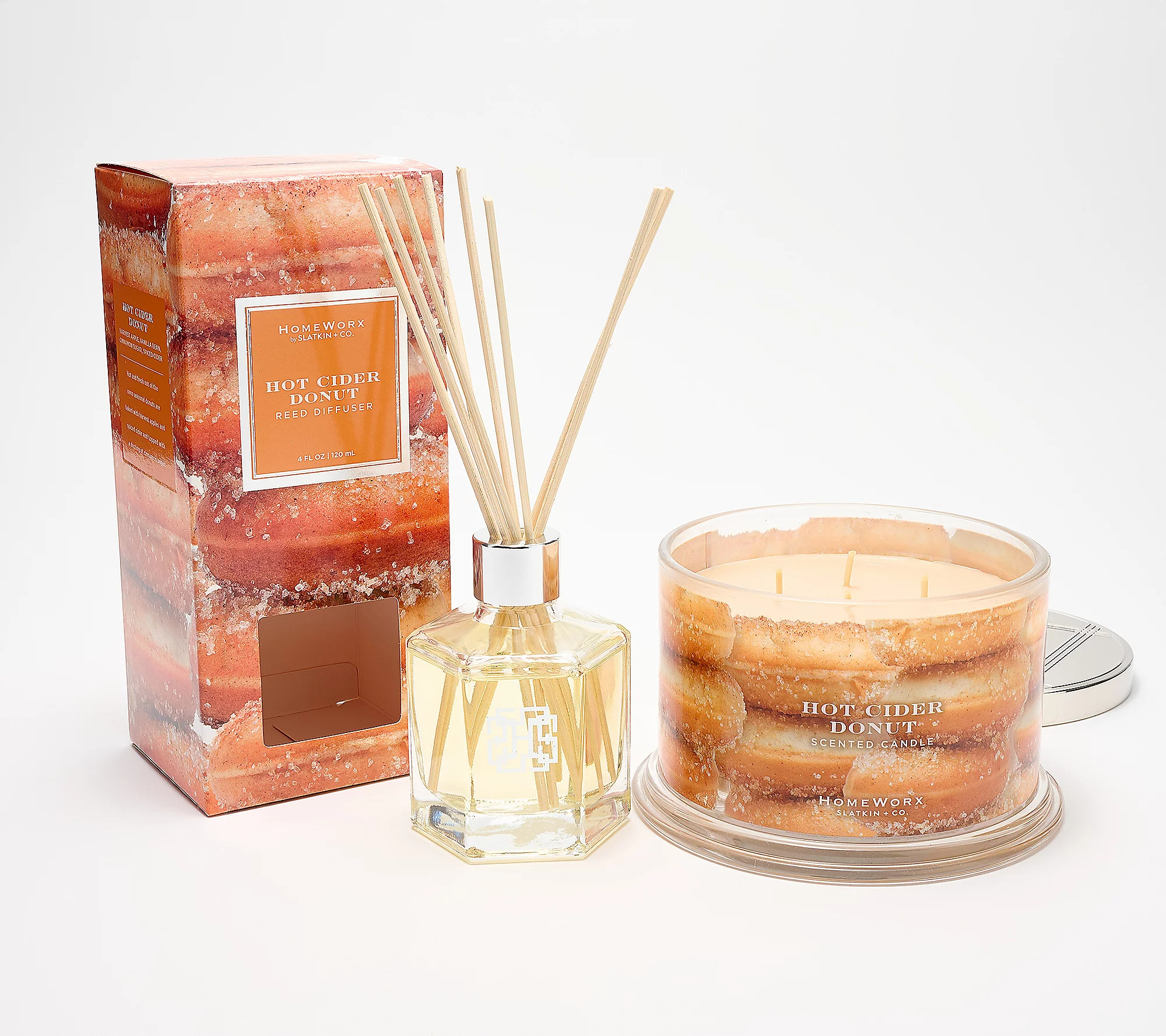 As Is HomeWorx by Slatkin + Co. 18-oz. Candle & Reeds Hot Cid | QVC