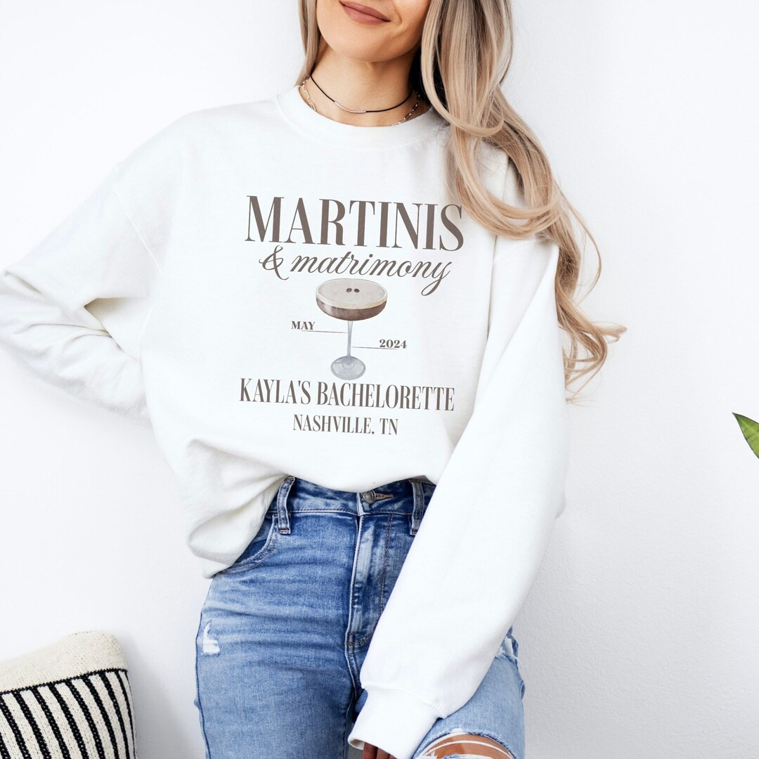 Espresso Martini and Matrimony Sweatshirt, Vegas Bachelorette Crewneck, Bride Martini Sweater, Co... | Etsy (US)
