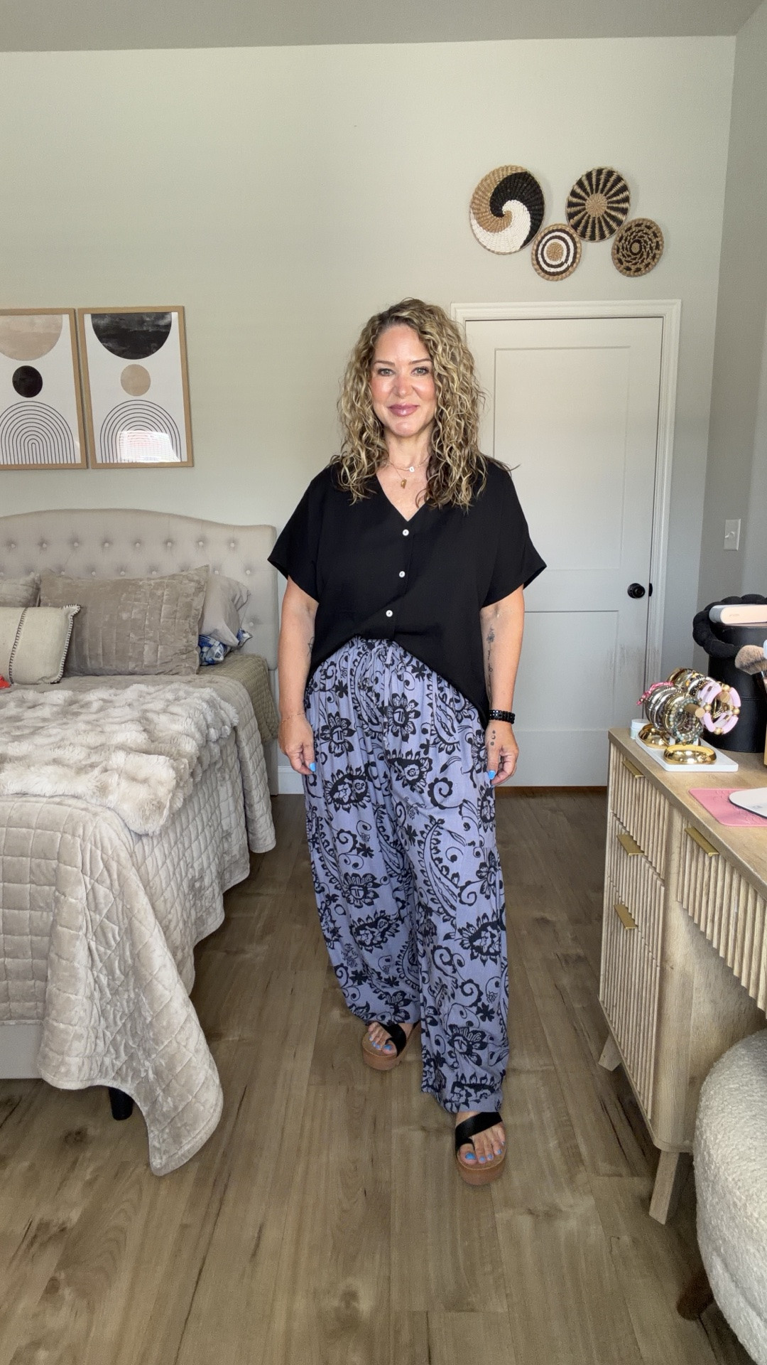 Black top,denim top and black and gray pants are a medium. Everything else is a large.

#LTKOver40 #LTKMidsize #LTKPetite