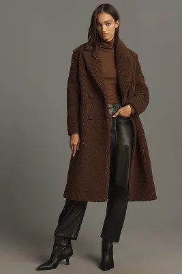 Avec Les Filles Sherpa-Fleece Notch-Lapel Coat | Anthropologie (US)