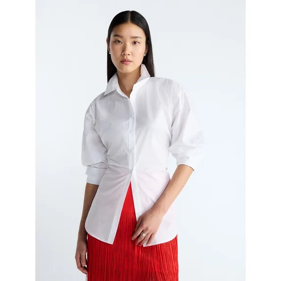 Devil Wears Prada Scoop Collection Women's and Women's Plus Lace Up Cotton Shirt, Sizes XS-4X | Walmart (US)