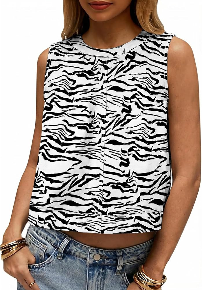Cicy Bell Womens Summer Denim Tank Tops Sleeveless Cropped Jean Vests | Amazon (US)