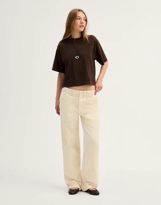 The Boxy Crop Tee in Allday Jersey | Madewell