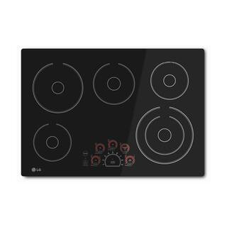 LG 30 in. Radiant Smooth Surface Electric Cooktop in Black with 5 Burner Elements and SmoothTouch... | The Home Depot