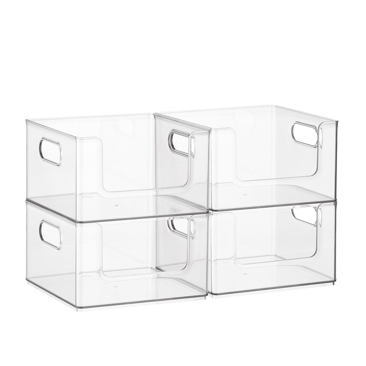 Case of 4 T.H.E. Stacking Pantry Bin Clear | The Container Store