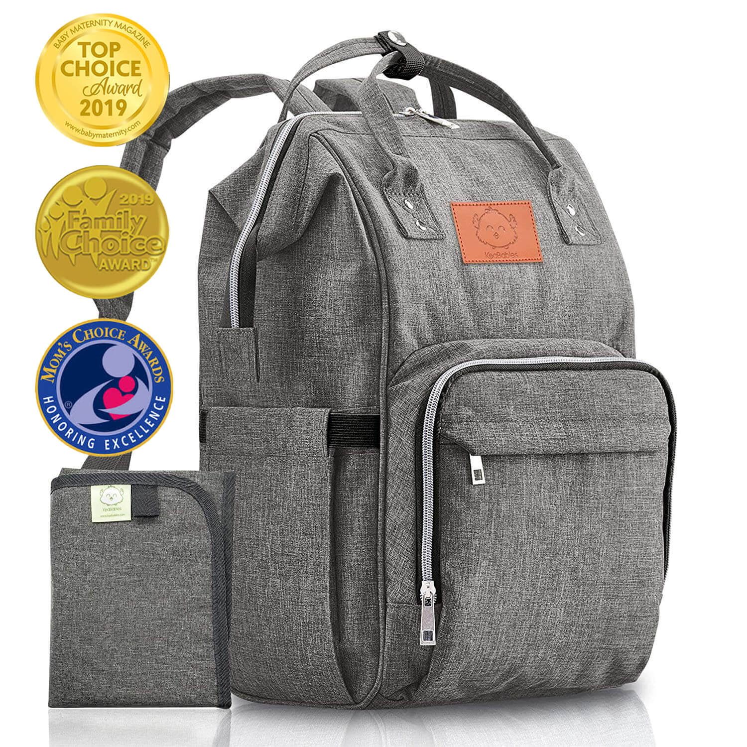 Diaper Bag Backpack - Large Waterproof Travel Baby Bags (Classic Gray) | Walmart (US)