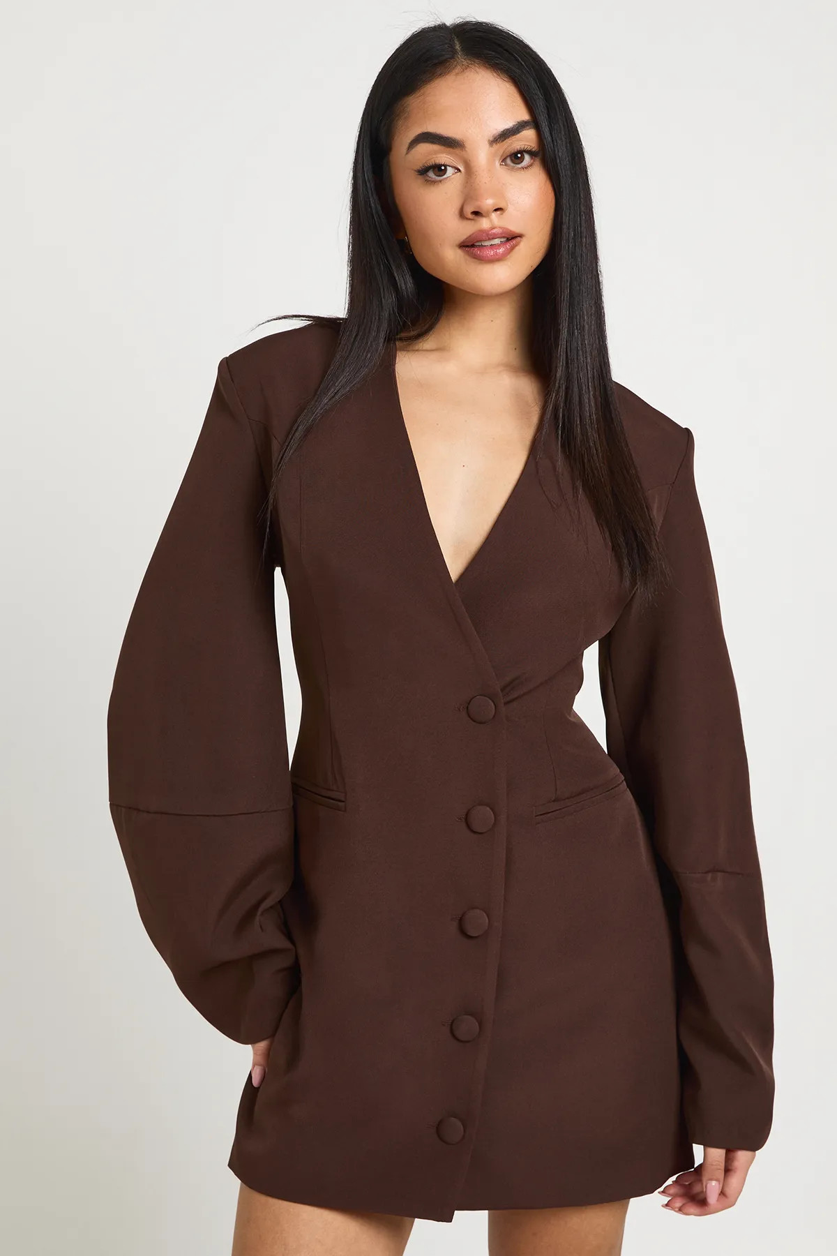 Chocolate Barrel Sleeve Oversized Blazer Dress | Boohoo | Boohoo.com (UK & IE)
