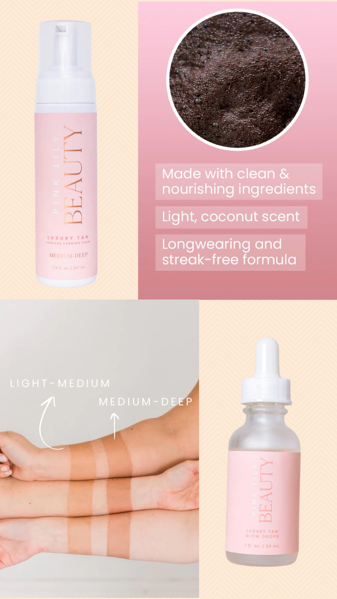 Self tanner, tanning foam, tanning drops. 
Love this! I used the light the first time, but I’m going to order darker next time. 
Very natural look! 

#LTKunder50 #LTKbeauty #LTKtravel